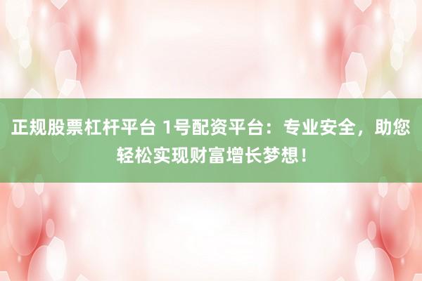 正规股票杠杆平台 1号配资平台：专业安全，助您轻松实现财富增长梦想！