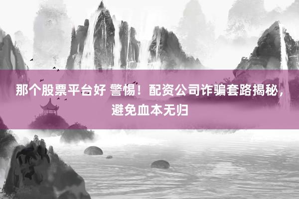 那个股票平台好 警惕！配资公司诈骗套路揭秘，避免血本无归