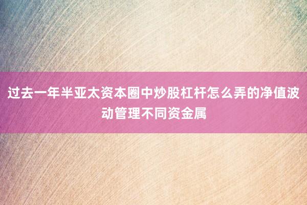 过去一年半亚太资本圈中炒股杠杆怎么弄的净值波动管理不同资金属