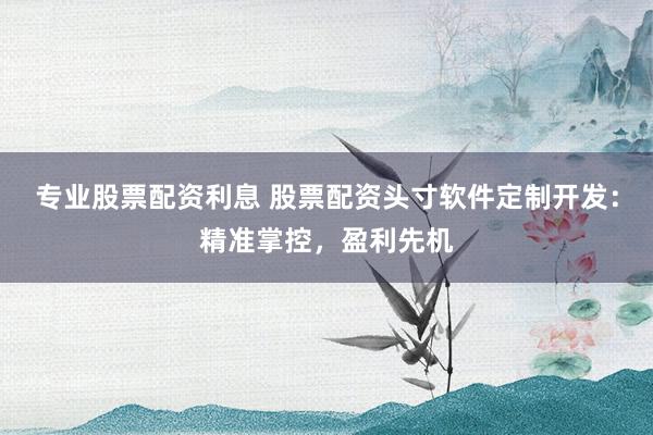专业股票配资利息 股票配资头寸软件定制开发：精准掌控，盈利先机