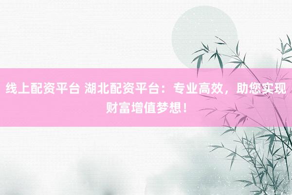 线上配资平台 湖北配资平台：专业高效，助您实现财富增值梦想！
